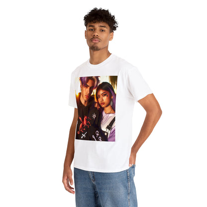 Unisex Sagittarius Couple (1) Heavy Cotton Tee