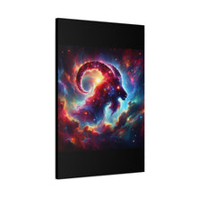 Load image into Gallery viewer, Cosmic Aries Ram Canvas Art, Galaxy Wall Decor, Astrology Gift, Stretched Canvas, Home Decor, Celestial Artwork
