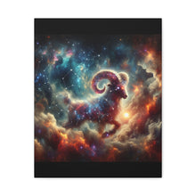 Load image into Gallery viewer, Celestial Aries Ram Canvas Art, Zodiac Decor, Astrological Wall Art, Gift for Astrology Lovers, Cosmic Home Decor, Unique Art Piece
