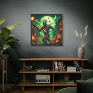 Spooky Halloween Wall Art Canvas, Mummy Decor for Fall, Halloween Party Decoration, Frightening Home Decor, Unique Gift Idea
