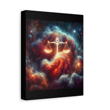 Load image into Gallery viewer, Cosmic Balance Canvas Wall Art - Celestial Decor, Zodiac Gift, Space Wall Art, Libra Astrology, Home Aesthetic
