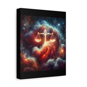 Cosmic Balance Canvas Wall Art - Celestial Decor, Zodiac Gift, Space Wall Art, Libra Astrology, Home Aesthetic