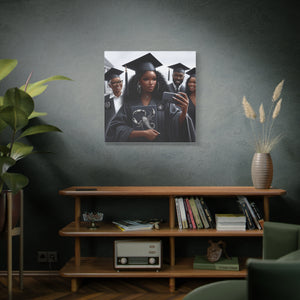 Graduation Canvas Art, Personalized Graduate Gift, Wall Decor, Black Girl Graduation, College Graduate, Inspirational Home Decor