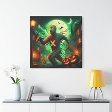 Load image into Gallery viewer, Spooky Halloween Wall Art Canvas, Mummy Decor for Fall, Halloween Party Decoration, Frightening Home Decor, Unique Gift Idea
