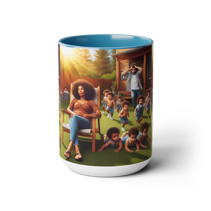 Mother's Day (5) Two-Tone Coffee Mugs, 15oz