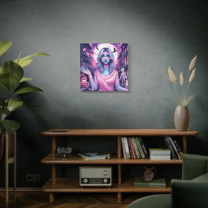 Halloween Art Canvas, Spooky Decor, Wall Art, Halloween Decoration, Witch Artwork, Gifts for Her