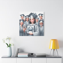 Load image into Gallery viewer, Graduation Canvas Art, Celebratory Wall Decor, Gift for Grads, Personalized Graduation Art, Unique Grad Gift

