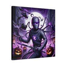 Load image into Gallery viewer, Ninja Halloween Wall Art, Frightening Home Decor, Glow-in-the-Dark Canvas
