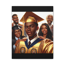 Load image into Gallery viewer, Graduation Celebration Canvas Print, Wall Art for Graduates, Custom Home Decor, Graduation Gift, College Hero Portrait, Family Love Display
