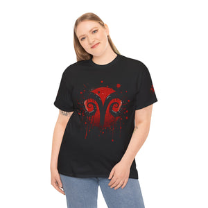 Aries Heart Tee, Unisex Heavy Cotton T-Shirt, Astrology Gift, Birthday Present, Graphic Tee, Casual Wear, Unique Design