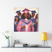 Load image into Gallery viewer, Graduation Wall Art Print, Personalized Canvas, Unique Gift for Grads, Academic Celebration Decor, Student Artwork, Matte Canvas
