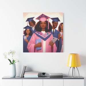 Graduation Wall Art Print, Personalized Canvas, Unique Gift for Grads, Academic Celebration Decor, Student Artwork, Matte Canvas