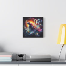 Load image into Gallery viewer, Galactic Zodiac Virgo Canvas Art, Astrology Decor, Horoscope Wall Art, Cosmic Home Decor, Celestial Gift for Space Lovers
