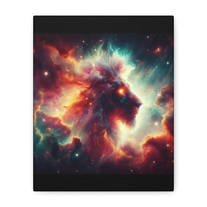 Cosmic Lion Canvas Art, Galaxy Decoration, Home Decor, Inspirational Wall Art, Gift for Lion Lovers, Space Art Print