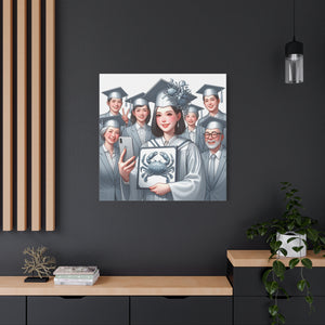Graduation Canvas Art, Celebratory Wall Decor, Gift for Grads, Personalized Graduation Art, Unique Grad Gift