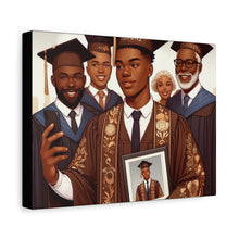 Load image into Gallery viewer, Graduation Celebration Canvas Art, Wall Decor for Graduates, Gift for Him, Family Celebration, Custom Canvas Print
