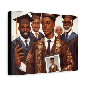 Graduation Celebration Canvas Art, Wall Decor for Graduates, Gift for Him, Family Celebration, Custom Canvas Print