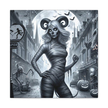 Load image into Gallery viewer, Canvas Print - Halloween Capricorn Astrology Mummy
