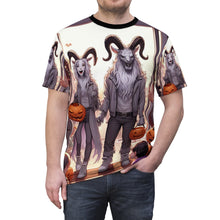 Load image into Gallery viewer, Capricorn Halloween (1) Unisex Cut &amp; Sew Tee (AOP)
