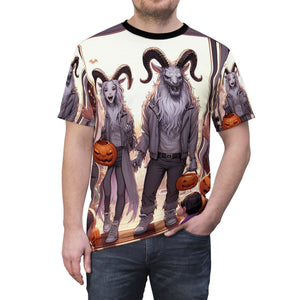 Capricorn Halloween (1) Unisex Cut & Sew Tee (AOP)