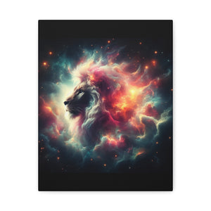 Cosmic Lion Canvas Wall Art, Abstract Lion Decor, Celestial Prints, Space Animal Artwork, Dreamy Home Decor