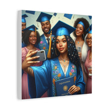 Load image into Gallery viewer, Graduation Celebration Canvas Print, Gift for Graduates, Wall Art for Graduation Parties, Matte Canvas Decor, Unique Grad Gift
