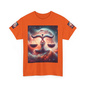 Cosmic Libra Justice Tee, Celestial Balance Shirt, Astrology Themed T-Shirt, Gift for Science Lovers, Unisex Heavy Cotton Tee