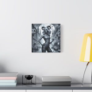 Canvas Print - Halloween Capricorn Astrology Mummy