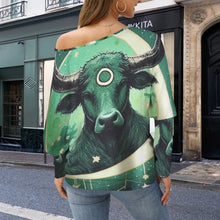 Load image into Gallery viewer, Design 980004746 Taurus Casual Long Batwing Sleeve Off Shoulder Sweater
