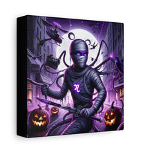 Load image into Gallery viewer, Ninja Halloween Wall Art, Frightening Home Decor, Glow-in-the-Dark Canvas
