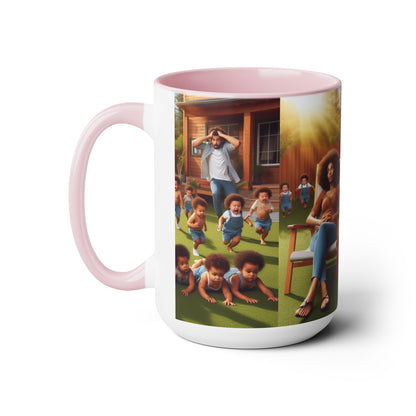 Mother's Day (5) Two-Tone Coffee Mugs, 15oz