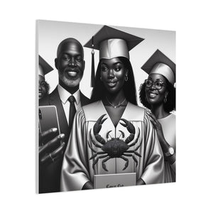 Graduation Family Canvas Art, Graduation Gift, Wall Decor, Education Celebration, Black History Month, Motivational Art