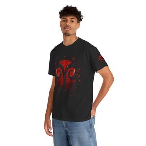 Aries Heart Tee, Unisex Heavy Cotton T-Shirt, Astrology Gift, Birthday Present, Graphic Tee, Casual Wear, Unique Design