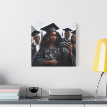 Load image into Gallery viewer, Graduation Canvas Art, Personalized Graduate Gift, Wall Decor, Black Girl Graduation, College Graduate, Inspirational Home Decor
