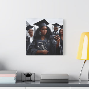 Graduation Canvas Art, Personalized Graduate Gift, Wall Decor, Black Girl Graduation, College Graduate, Inspirational Home Decor