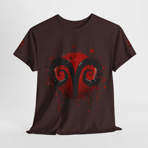 Aries Heart Tee, Unisex Heavy Cotton T-Shirt, Astrology Gift, Birthday Present, Graphic Tee, Casual Wear, Unique Design