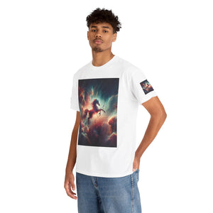 Sagittarius Galactic Unicorn Tee - Unisex Cotton T-Shirt for Cosmic Lovers, Fantasy Fans, Trendy Apparel, Astral War Merch, Gift for All Occasions