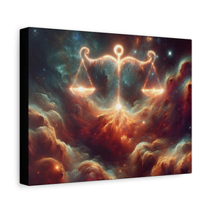 Celestial Libra Canvas Art, Zodiac Decor for Astrology Lovers, Modern Wall Art, Cosmic Balance Artwork, Gift for Libra Sign