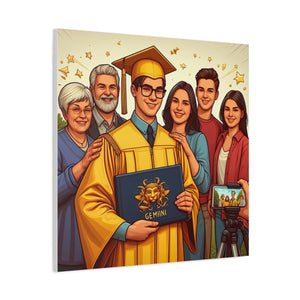 Graduation Canvas Wall Art, Family Celebration Decor, Gift for Graduates, Home Decoration, Personalized Memory