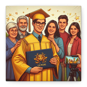 Graduation Canvas Wall Art, Family Celebration Decor, Gift for Graduates, Home Decoration, Personalized Memory