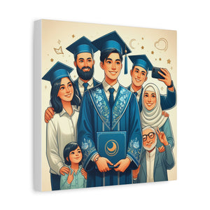 Graduation Celebration Stretched Canvas, Custom Wall Art, Gift for Graduates, Family Home Decor, Art for Special Occasions
