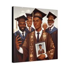 Load image into Gallery viewer, Graduation Celebration Canvas Art, Wall Decor for Graduates, Gift for Him, Family Celebration, Custom Canvas Print
