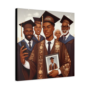 Graduation Celebration Canvas Art, Wall Decor for Graduates, Gift for Him, Family Celebration, Custom Canvas Print