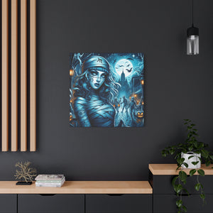 Mystical Mummy Canvas Art | Gothic Home Decor, Halloween Wall Art, Witchy Gift, Unique Art Print, Spooky Vibes, Mummy Themed Decor