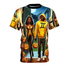 Load image into Gallery viewer, Gemini Halloween (3) Unisex Cut &amp; Sew Tee (AOP)
