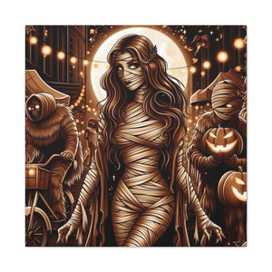Canvas Wall Art: Halloween Virgo Astrology Mummy