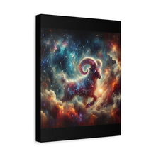 Load image into Gallery viewer, Celestial Aries Ram Canvas Art, Zodiac Decor, Astrological Wall Art, Gift for Astrology Lovers, Cosmic Home Decor, Unique Art Piece
