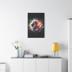 Cosmic Lion Canvas Wall Art, Abstract Lion Decor, Celestial Prints, Space Animal Artwork, Dreamy Home Decor