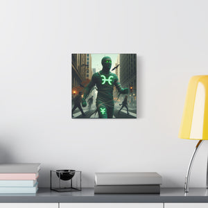 Glow-in-the-Dark Pisces Canvas Art, Zodiac Decor, Astrology Wall Art, Gift for Him/Her, Unique Home Decor, Mystic Vibe