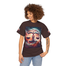 Load image into Gallery viewer, Cosmic Libra Justice Tee, Celestial Balance Shirt, Astrology Themed T-Shirt, Gift for Science Lovers, Unisex Heavy Cotton Tee
